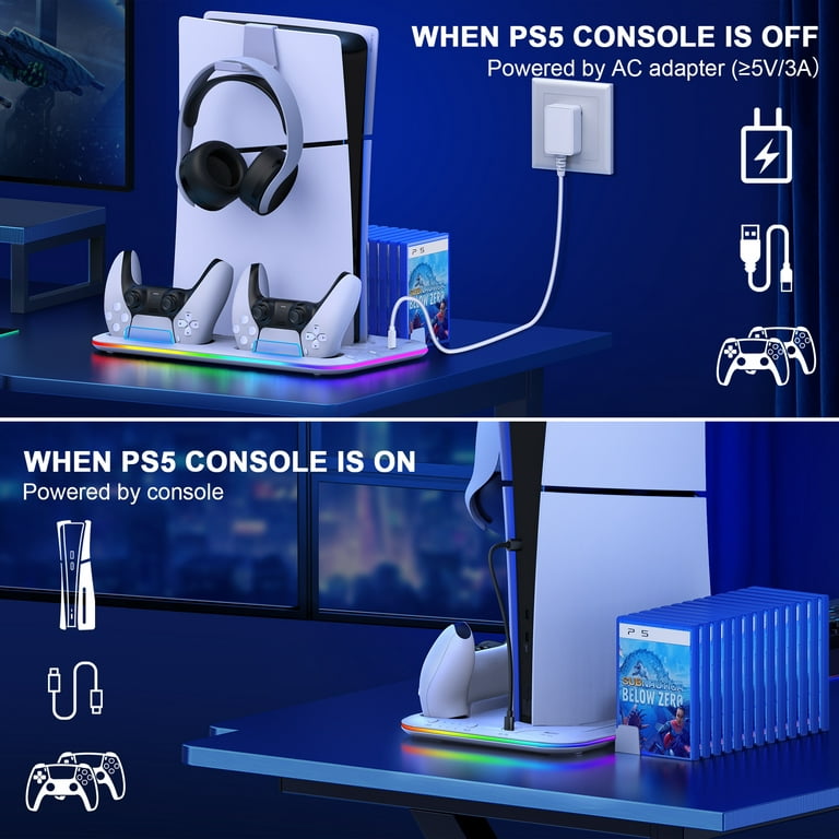  PS5 Slim Stand with Cooling Station and Controller