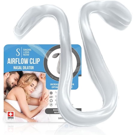 Medium Airflow Clip Nasal Dilator by SnoreLessNow | Nasal Dilators for Sleeping & Breathing BPA-Free Nasal Expander for Deviated Septum Relief | Nasal Dilator for Snoring