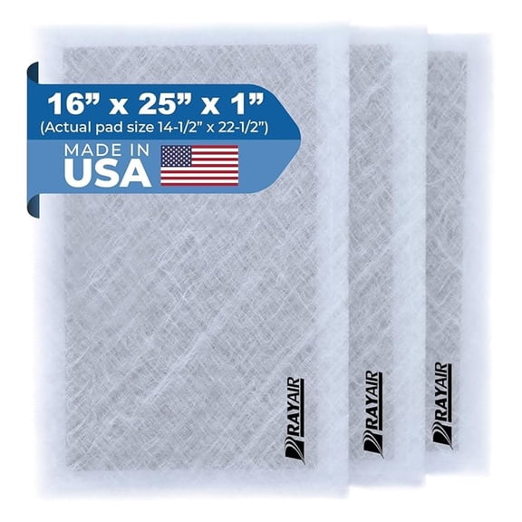 16x25 Replacement Filter Pads Compatible with Air Air Cleaner 16X25 (3 Pack) White