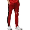 thumbnail image 2 of Ma Croix Mens Two Tone Zipper Jogger Pants Skinny Fit Training Slim Casual Elastic Athletic, 2 of 5