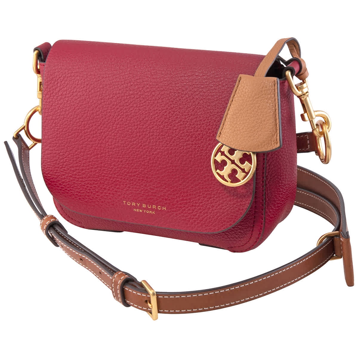 Tory Burch Red Apple Perry Flap Crossbody Bag 