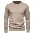 thumbnail image 3 of Hrsba Mens Crewneck Sweater Long Sleeve Solid Color Loose Knit Pullover Warm Base Layer Knit Sweater Men Casual for Fall Winter, 3 of 3
