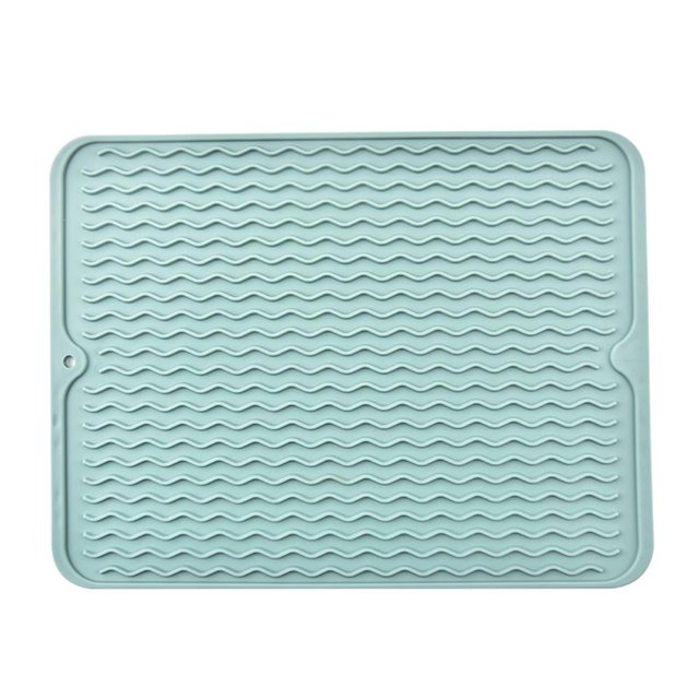 Almohadilla para escurridor de platos, mantel individual antideslizante para encimera de cocina, fregadero, verde