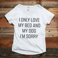 thumbnail image 2 of Thread Tank I Only Love My Bed And My Dog I'm Sorry Women's Fashion Relaxed Slouchy Dolman T-Shirt Tee Heather White Medium, 2 of 5