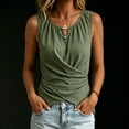thumbnail image 6 of hotojiny Linen Tops for Women Slim Fit Sleeveless V Neck Tee Shirts Warp Vacation Fashion Clothes Summer Trendy, 6 of 7