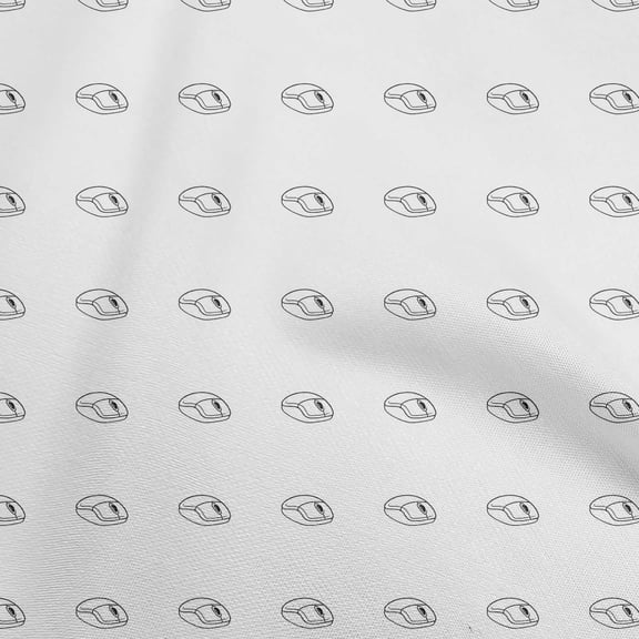 oneOone Georgette Viscose White Fabric Retro Mouse Sewing Craft Projects Fabric Prints By Yard 42 Inch Wide