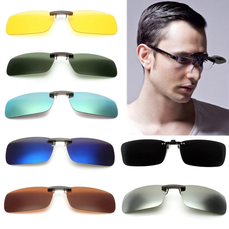 Sun Protection Glasses Lenses Driving Sunglasses Outdoor Clip on Flip Up Mirror