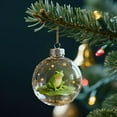 thumbnail image 4 of Luxcidy Frog Christmas Ornament Set, Froggy Hanging Clear Plastic Xmas Crystal Ball, Clear Glass Holiday Tree Decoration, for Home Xmas Holiday Birthday Party Decoration(G), 4 of 6