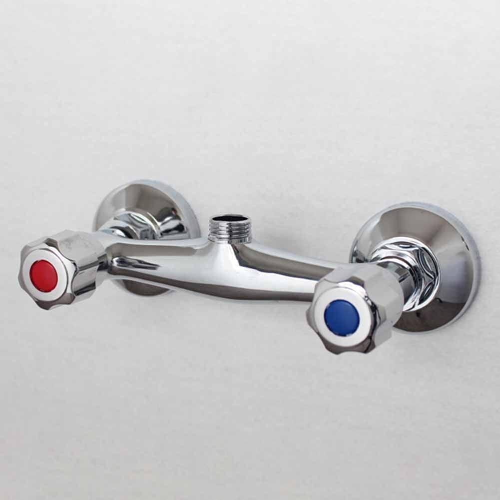 Sufanic Bathroom Shower Mixer Wall Mount Hot Cold Water Showering Faucet Temperature Control Valve Twin Outlet Chrome