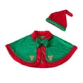 thumbnail image 3 of FYDUU Toddler Baby Girls Christmas Outfit Christmas Velvet Shawl Coat Hat Set Child Xmas Cape Party Dress With Hats Winter Baby Elegant Holiday Outfits Stylish Elegant, 3 of 5