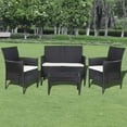 thumbnail image 3 of vidaXL Patio Furniture Set 4 Piece Patio Sectional Sofa with Table Poly Rattan, 3 of 33