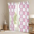 thumbnail image 3 of Castle Fairy Teens Personalized Initial Blackout Curtains Set of 2 (52x84 Each),Geometric Lattice Window Curtains,Pink White Curtains and Drapes,Luxury Bedroom Decor, 3 of 6