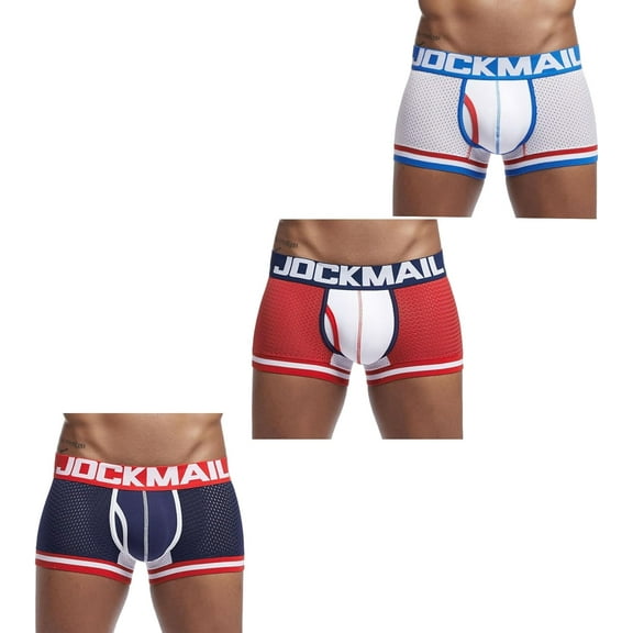 JOCKMAIL Men's Mesh Boxer Brief Underwear Mens Sport Performance Trunks Short Boxer Briefs