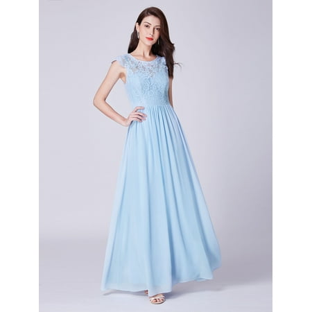 - Ever-Pretty Womens Elegant Lace Cap Sleeve Floor Length Formal Evening Prom Ball Gown Bridesmaid Wedding Guest Dresses for Women 07364 US 4