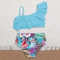 thumbnail image 6 of YDFCWXW Kids Girls 2 Pieces Bathing Suit Sleeveless Swim Top with Bottoms Set for Beach Swimming (Sky Blue, 8-9 Years), 6 of 7