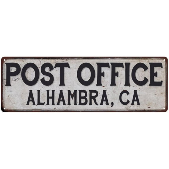 Alhambra, Ca Post Office Sign Vintage 6x18 206180011371