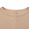 thumbnail image 6 of Godom Womens Long Sleeve Tops Oversized Sweatshirts Waffle Knit Crew Neck Fashion Side Slits Casual Pullover, 6 of 7