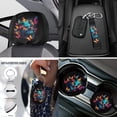 thumbnail image 4 of Uorisanigo Butterfly Skull Interior Accessories 18 Packs, Full Set Car Seat Covers+Steering Wheel Cover+Center Console Pads+Seatbelt Covers+Coasters+Keychain+Headrest+Gear Shift & Handbrake, 4 of 7