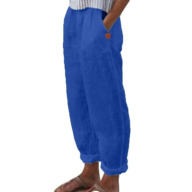 Pantalon Large Taille Haute en Polyester Imprimé avec Poches - Confortable pour Décontracté et Diverses Occasions