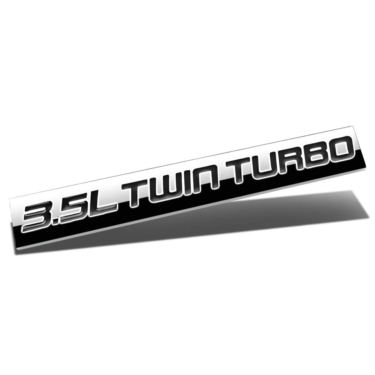 Red & Black Chrome Finish Metal Emblem 3.5L Twin Turbo Badge Red & Black Letter