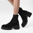 thumbnail image 4 of NECHOLOGY Botas Mujer Adulto Femenino Zapatos Botines para mujer Zapatos de tacón con punta redonda para mujer Zapatos de fiesta de con tacón grueso (Black, 8.5), 4 of 5