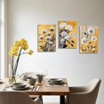 thumbnail image 3 of Hieng Flower Wall Art 3 Pieces White Dandelion & Hydrangea Pictures Abstract Yellow Floral Canvas Prints Rustic Botanical Paintings for Bathroom Decor Unframed, 3 of 6