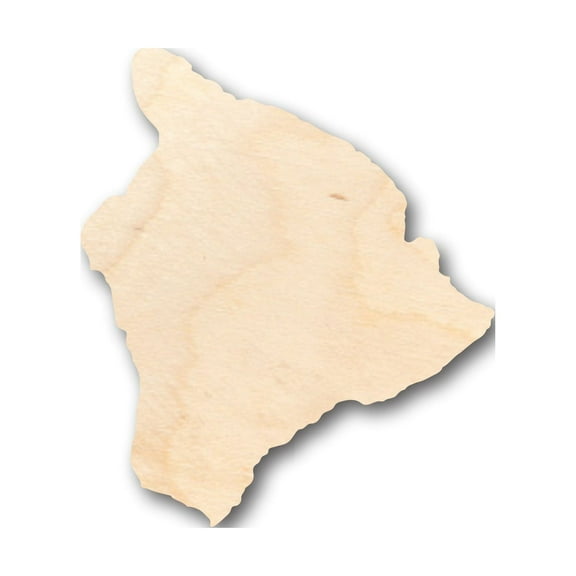 Unfinished Wood Honolulu Big Island Shape - Craft - up to 46" DIY 6" / 1/4"