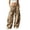 Brown, variant on Women Tiger Stripe Print Wide Leg Pants, Elastic Drawstring High Waist Loose Casual Trousers with Side Pockets, Trendy Streetwear Printed Sweat Pants for Daily Outfit