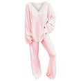 thumbnail image 2 of Outfmvch Lounge Sets For Women Womens Loungewear Set Ladies' Solid Color Comfort Collar Casual Daily Home Warm Two Piece Set Women'S Pajama Sets Pink Xl, 2 of 5