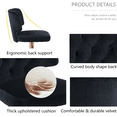 thumbnail image 3 of 25-34 Inch Velvet Bar Stools, Counter Height Adjustable Swivel Barstools High Bar Chairs with Button Tufted Back & Golden Metal Base, Stools Chair with Footrest for Island, Pub(Black,Set of 2), 3 of 10