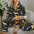 thumbnail image 4 of Wukai Plaid Dachshund Print Women's Pajama Set - Soft Long Sleeve Sleepwear for Comfort and Style-Medium, 4 of 9