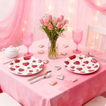 Upgraded Party Tableware Valentine Party Paper Plates, Diamond Heart Theme, 16pcs Valentine's Day Gifts