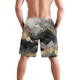 thumbnail image 3 of Dailycode Men's Quick Dry Swim Trunks Beach Shorts Casual Summer Board Shorts with Pockets, Gold Black White Marble, 3 of 8