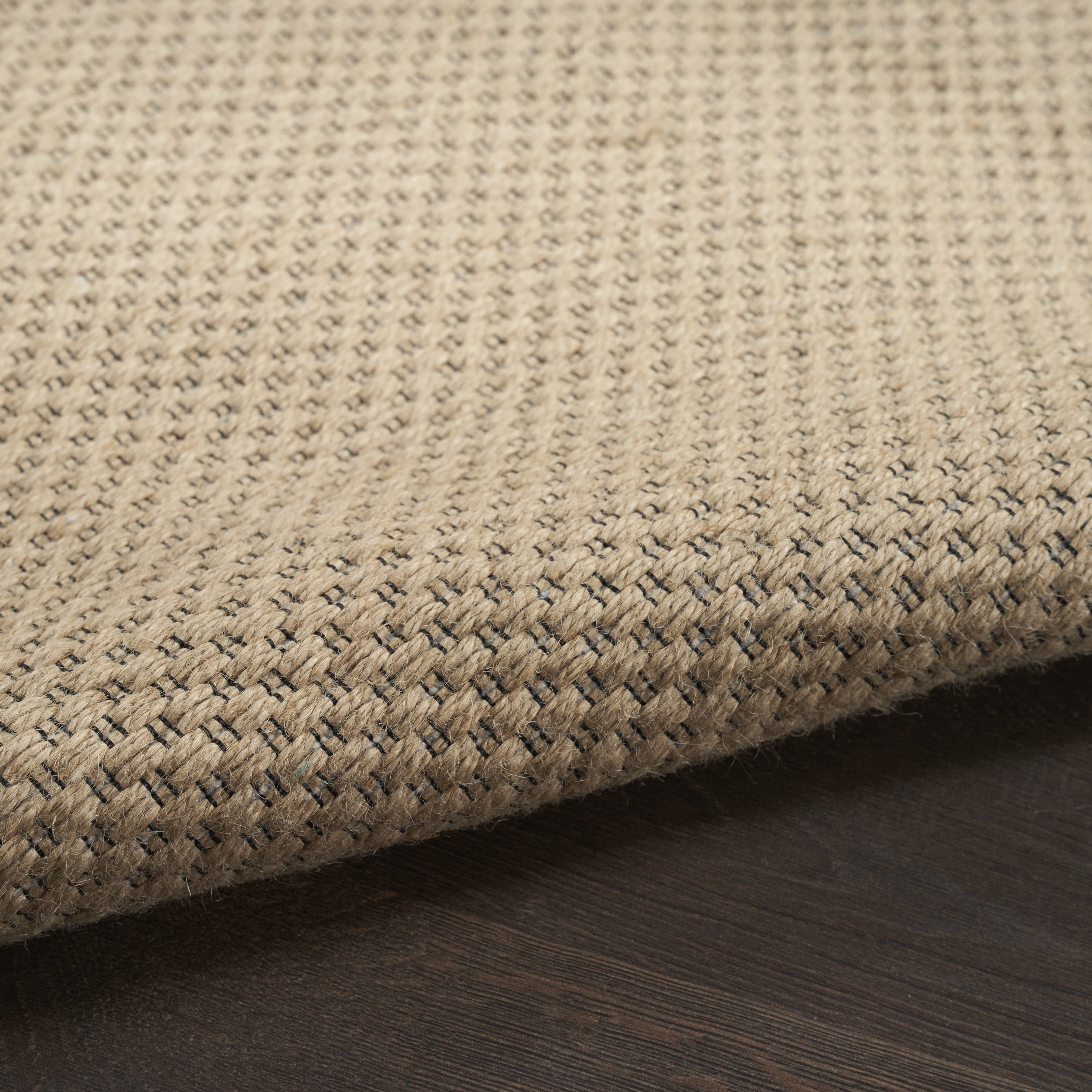 Nourison Washable Jute Solid Natural 3'11" x 5'11" Area Rug (4x6)
