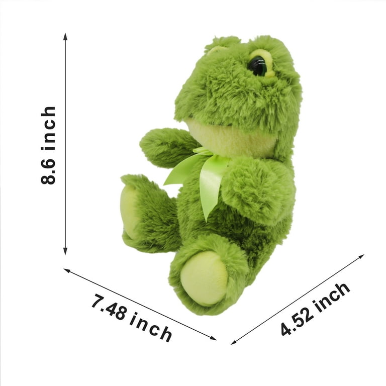 Soft Frog Plush Cute Frog Stuffed Animal with Bowknot Fluffy Frog Plush  Doll Plush Toy 