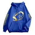 thumbnail image 4 of Bovemsi Sweatshirt for Women Zip Up Hoodie Oversized Casual Long Sleeve Football Jacket Sunday Funday Mom Tops Zip Up Hoodie, 4 of 5