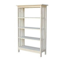 Bowery Hill Contemporary 48" 4 Shelf Wood Bookcase in Unfinished