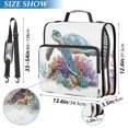 thumbnail image 2 of ALAZA Zipper Binder Bag Sea Turtle 3 Ring File Folder Binder Organizer Bag, 2 of 8