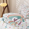 thumbnail image 5 of Erosebridal Boho Rainbow Zipper Twin Comforter Sets with Fitted Sheet and 2 Pillowcases for Girls, HDrawn Heart Print Zipper Bedding Set, White Pink, Polkadot Reversible, 4 Pieces, 5 of 7
