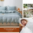 thumbnail image 6 of Simple&Opulence 100% Linen Duvet Cover Set, 3 Piece Belgian Flax Breathable Bedding, Queen Size 88''x92'' (1 Comforter Cover+2 Pillowshams) with Tie Closure Style,Dusty Blue, 6 of 6