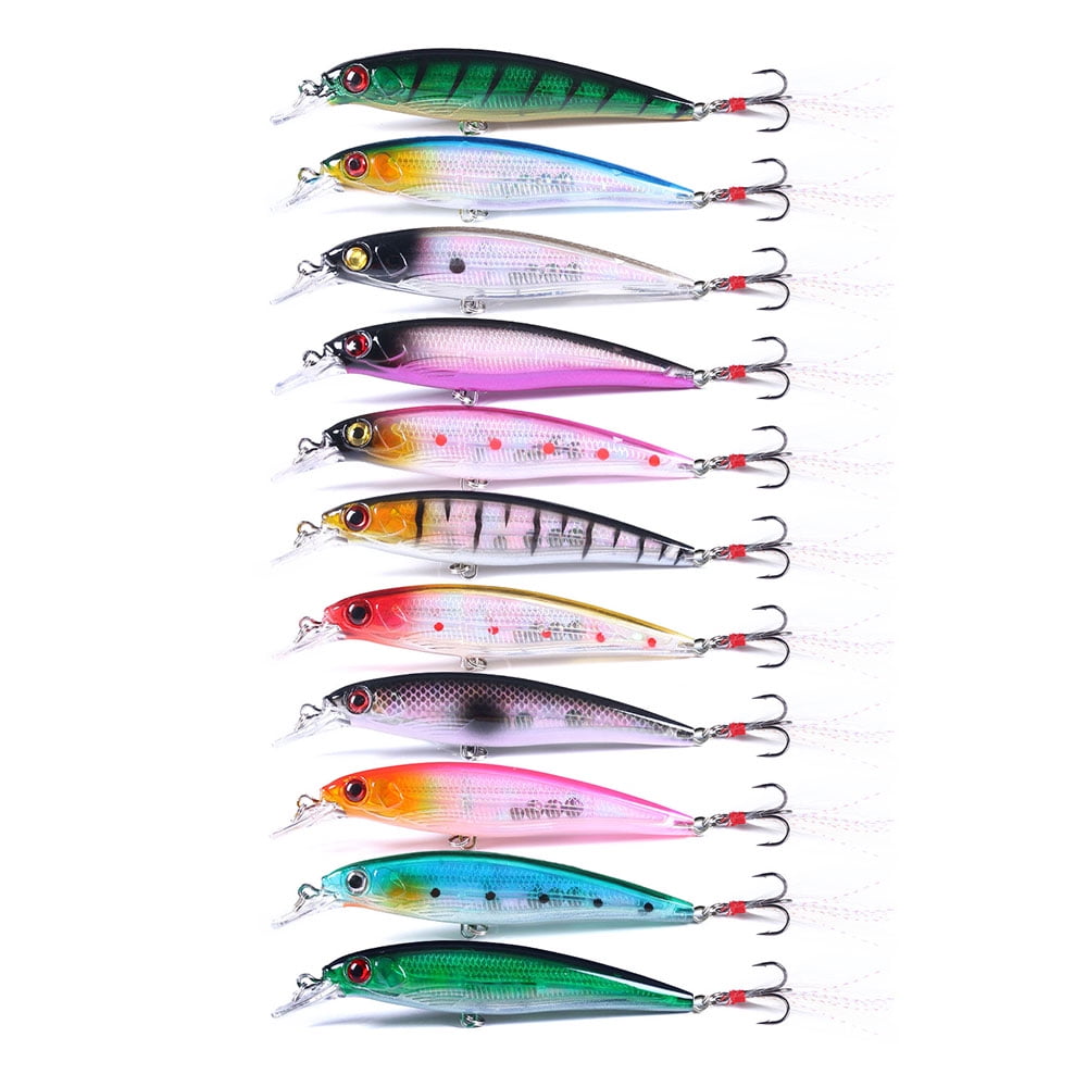 HENGJIA Fishing Lures Large Hard Bait Minnow VIB Lure with Treble Hook Life-Like Swimbait Fishing Bait Popper Crankbait Sinking Lure for Trout Bass Walleye Redfish