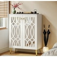 thumbnail image 6 of Mirrored 5-Tier White Modern Shoe Cabinet with Doors, Large Wooden Freestanding 25-Pair Shoe Rack Storage for Entryway, Bedroom, 6 of 6