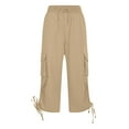 thumbnail image 4 of Xunlbb Wide Leg Pants Woman, Cargo Sweatpants For Women Casual Baggy Cargo Pants Drawstring Comfy Athletic Joggers Pants With Pockets ,Beige XL, 4 of 7