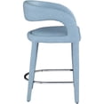 thumbnail image 4 of Pemberly Row Contemporary Soft Light Blue Vegan Leather Stool, 4 of 8