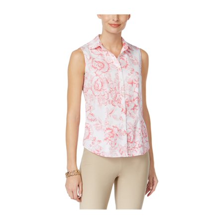 - Charter Club Womens Print Button Up Shirt glamourpinkcmb 10