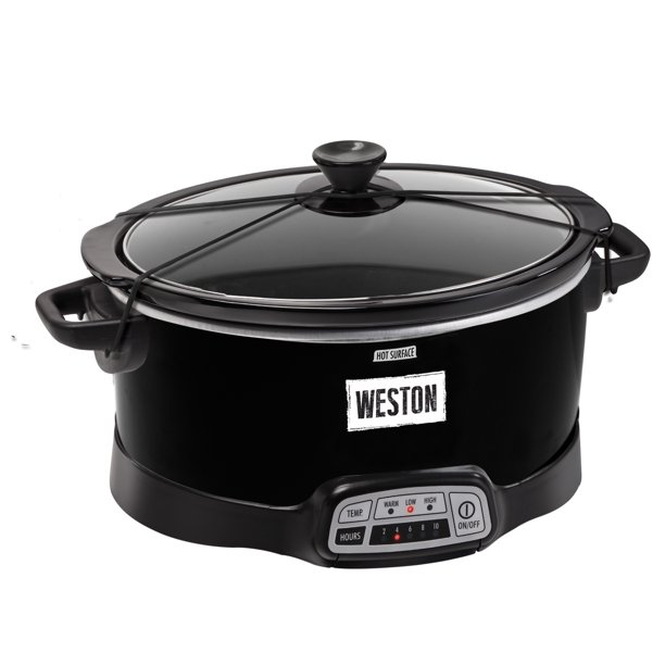Weston Slow Cooker, 7 Qt Programmable with Lid Latch Strap Walmart