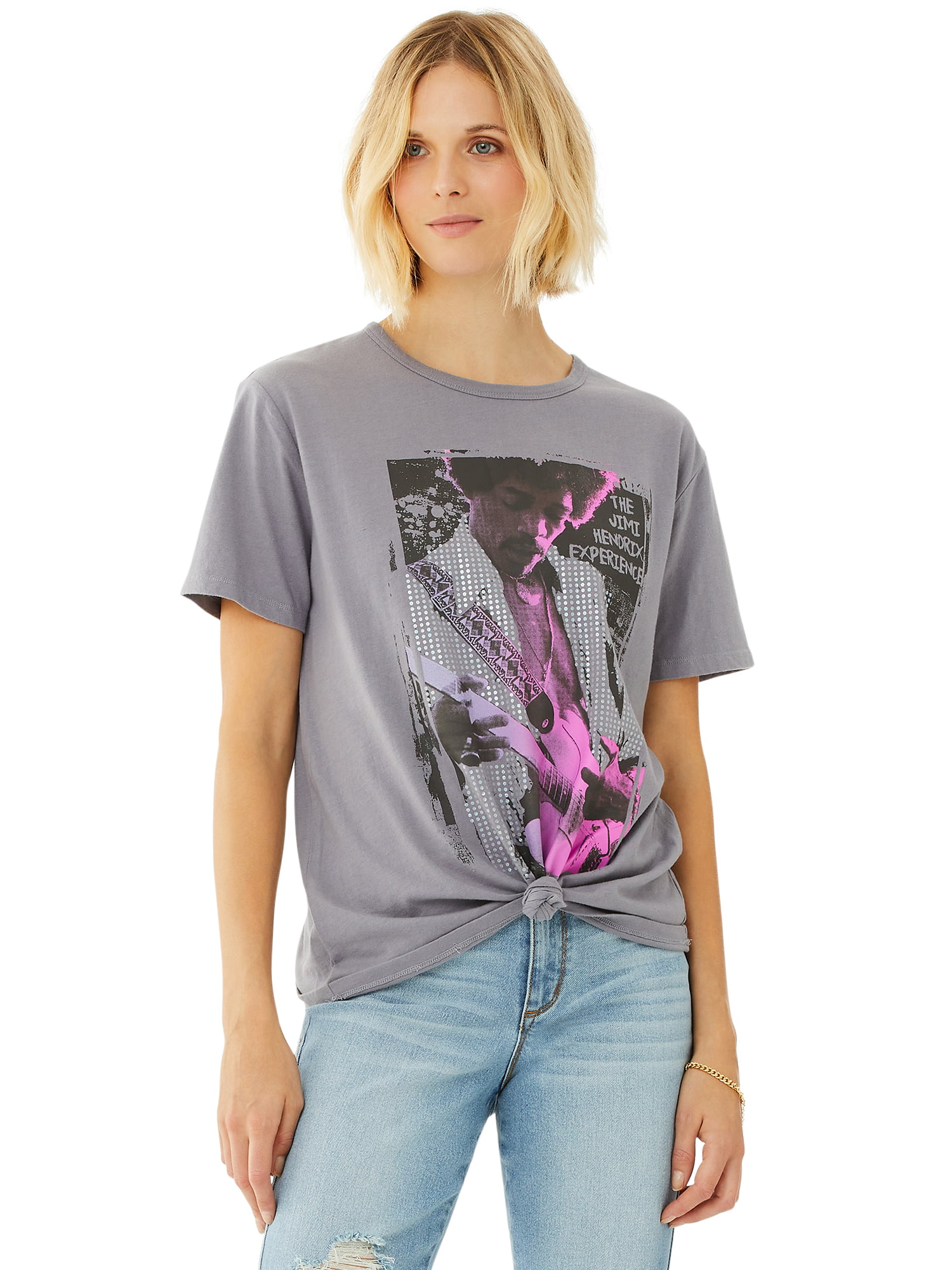Scoop - Scoop Women’s Hendrix Crewneck Knot Front T-Shirt - Walmart.com ...