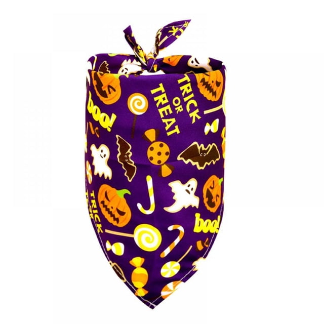 Collier Bandanas pour Chiens Chats Style Halloween Bavoir Triangle Chiot Foulard