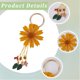 thumbnail image 5 of Llavero de cuero genuino con diseño de flor, margarita naranja, hojas florales, estilo bohemio, borlas, colgantes, llaveros de aleación, accesorios., 5 of 9