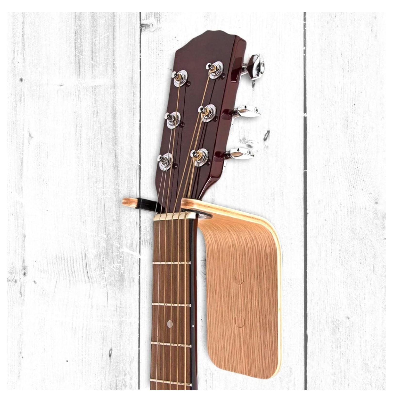 Guitar Wall Hanger - Secure Guitar Wall Mount for Acoustic/Ukulele - Space-Saving Guitar Accessories - Easy to Install Guitar Hook - Design Guitar Stand for Home/Studio Neck up to 2 in (50mm)